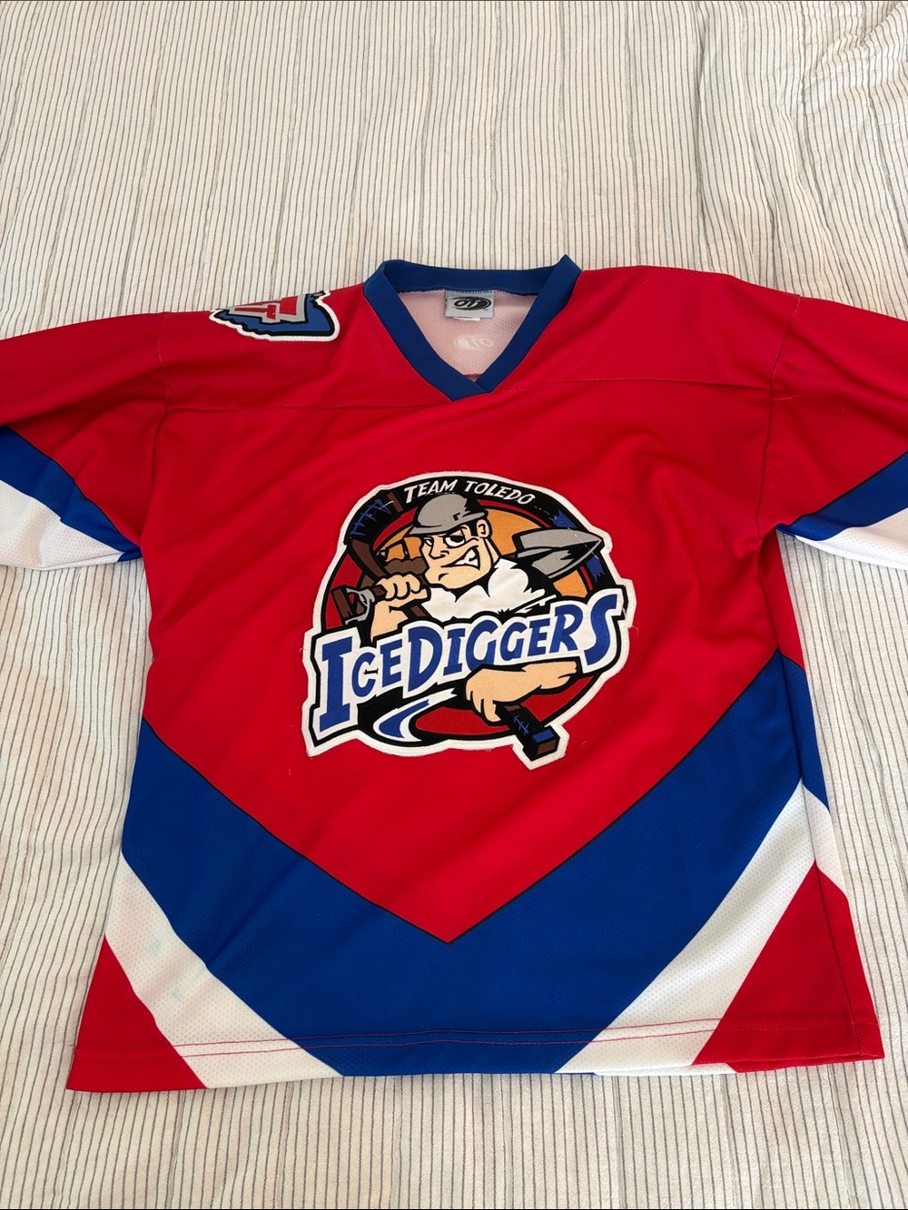 Toledo IceDiggers Red & Blue Hockey Jersey
